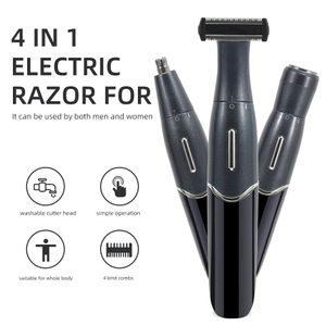 エピレーター4 in 1電動ヘアリムーバー充電式メンズシェーバーノーズヘアトリマー眉毛