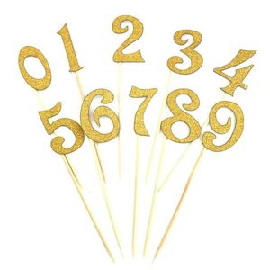 Festive Supplies Other & Party 10pcs/lot Gold Silver Number 0-9 Cake Topper Birthday Decoration Wedding Decorations Baby Shower Kids Cupcake