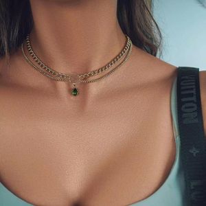 Chains Opal Stone Hexagonal Column Necklaces For Women Natural Crystal Pendant Necklace Vintage Multi-layer Jewelry Gift