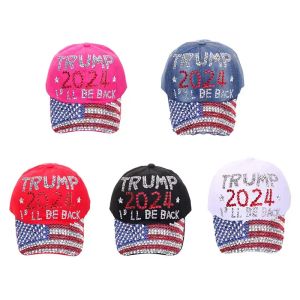 UPS 2024 Trump Cowboy Hat Outdoor Casual Diamond Baseball Cap Adjustable Sun Cap Peaked Caps