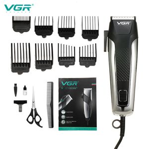 Hårtrimmer VGR Hair Clipper Professional Electric Machine Hair Cut Vuxen Magic Clippers Wired Power Electric Trimmers Kit Clipper Men 230428