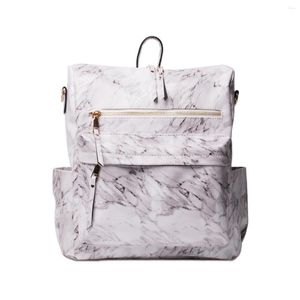 Backpack Design PU PU MARBEL Parttern fêmea de grande capacidade Sacos escolares masculino Travel Business Dom1404