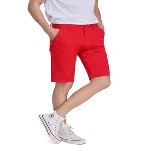Men is Flat Front Shorts Straight Fit Casual Shorts Red 40