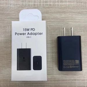 Adaptador de energia PD de 15w PD Charging rápido USB-C Tipo rápido CA Adaptador de carregador de parede de viagem AC Adaptador UE para Z Flip 4 3 A52 S10 S20 EPT1510 Com caixa de varejo