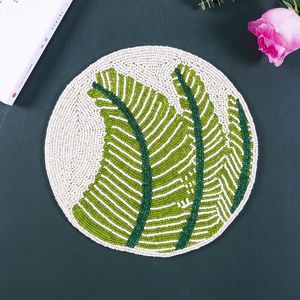 Table Mats Creative Bead Cup Handmade Europe Style Cushion Non-slip Mat Heat-resistant Plate Placemat For Dining