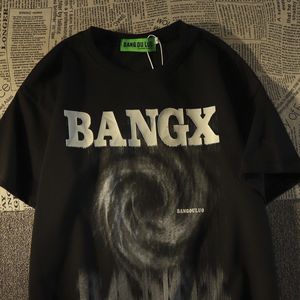 Męskie tshirty amerykańskie retro hiphopowe graficzne T Shirt Mężczyźni i WO krótkie rękawy Lato luźne design para