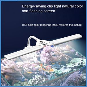 Lightings Super Slim LEDS Aquarium Lighting Aquatic Plant Light 1875cm Extensible Watertofl Clip on Lamp för Fish Turtle Tank 110V240V