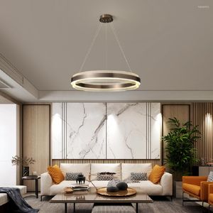 Lâmpadas pendentes Lâmpada LED Creative Modern Nórdico Anéis Círculo Círculo Teto Loft Sala de Dinalização da sala de jantar Cozinha de cozinha pendurada