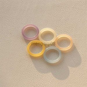 Band Rings 5pcs Set 2022 New Korean Vintage Resin Geometric Colorful Round for Women Girls Simple Jewelry Gifts Anillos Mujer Y23