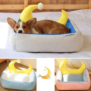 Matten, waschbares Hundebett, weiches Kissen, Haustier-Katzenmatte, Welpennest, niedliches Mond-Design, Hundehütte, langlebig, gemütliche Couch, Winter, warmes Bett, Hundekörbe