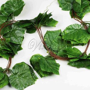 Decorative Flowers 10Pcs/Lot 2.3M Artificial Plants Grape Ivy Vine Fake Foliage Garland Hanging Wedding Home Decor