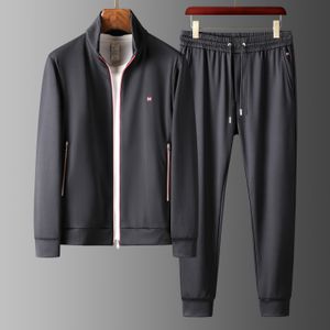 Men's Tracksuits High-end spring and autumn stand collar sports and leisure suit handsome versatile men's clash color zipper slim bodysuit two se 230503