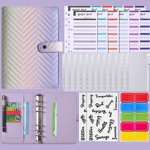 Notas de notas A6 PU Planner de couro orçamentário Notebook Sistema de envelopes de caixa conjunto com bolsos para economia de dinheiro Organizador 230503