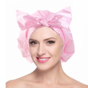 Bowknot Fleck Turban Nachtschlafmütze Einfarbig Haarpflege Elastische Motorhaube Kopftuch für Frauen Schminkmütze Schlafmütze Kopfbedeckung