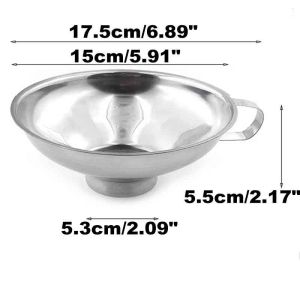 Strumenti in acciaio inossidabile Gola larga Imbuto per inscatolamento Fagioli Marmellata Tramoggia per alimenti Perdita del filtro Lattina a bocca larga Vino per olio