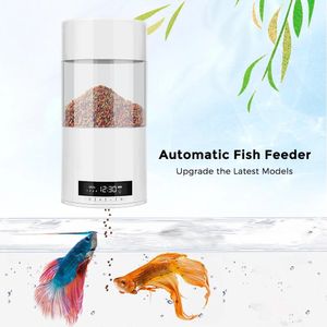 Feeder Neuer USB-/Batterie-Doppelzweck-Fischtank-Automatikfutterspender, intelligentes Timing, quantitativer Futterspender, 500-ml-Futterspender mit großer Kapazität