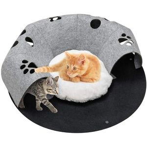 おもちゃフェルト猫のおもちゃトンネル柔らかい温かいぬいぐるみクッションノンズスリップデザインと吸盤耐久性のあるペットおもちゃ屋内屋内猫猫ペット製品