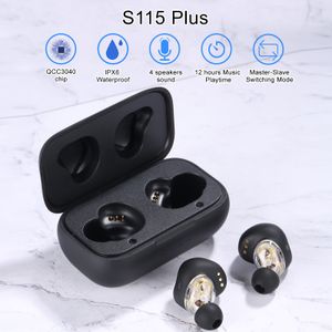 Cell Phone Earphones Original SYLLABLE S115 Plus Fit for BT V5 2 bass earphones wireless headset of QCC3040 Chip Volume control earbuds 230503