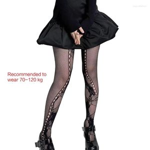 Women Socks Sexy Hollow-Out Fishnet Black Pantyhose Gothic Punk Rose Flower Lace Patterned Bottoming Leggings Mesh Tights