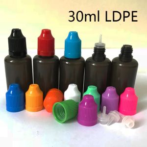 10ml 30ml高品質の黒いドロッパーボトルプラスチックの空のボトル長く薄いヒントを改ざんします