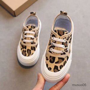 Athletic Outdoor Fashion Canvas Leopard Sneakers For Children Girls Boy Flat Running Summer Platform Loafers Children's Espadrille Shoes