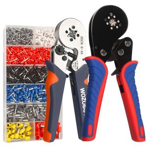 Tang WOZOBUY Alicate de crimpagem de fio terminal tubular HSC8 64A/66A/166 (Max 0,0816mm²) Mini virola Crimper Tools Kit elétrico