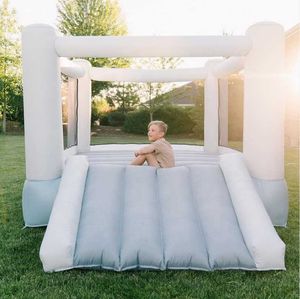 6x8 stóp Pastelowy różowy mini nadmuchiwa Rainbow Inflate Bounce House Zamek z zjeżdżalnią w pomieszczeniach dla dzieci z dmuchawą bez dmuchawy