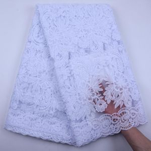 Dresses 2022 High Quality African Lace Fabric Pure White French Net Embroidery Tulle Lace Fabric For Nigerian Wedding Party Dress S1811