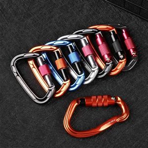 5 PCSCARABINERS 1PC Bergsklättring Caving Rock Climbing Carabiner D Formad Safety Master Screw Lock Buckle Escalade Equipement 12/23/24/25KN P230420