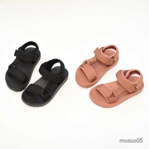 Sandali di tela con fondo morbido Sandali da spiaggia per bambini in gomma per bambini Scarpe da scuola traspiranti Open Toe Sandali da ragazzo casual E06015