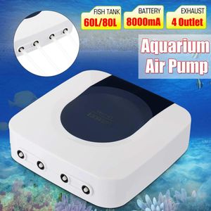 Zubehör 4 Löcher Aquarium Luftpumpe Aquarium Mini Kompressor für Aquarium Single 2/4 Outlet mit Rückschlagventil Rohr Wasserzubehör
