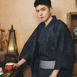 Roupas étnicas homens tradicionais yukata quimono vestido vintage samurai cosplay figus