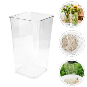 Decorative Flowers Vase Flower Acrylic Bucket Floral Planter Centerpiece Clear Pot Wedding Table Farmhouse Transparent Crystal Container