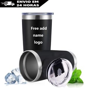 Tumblers 20oz Custom Thermal Mug Beer Cups Rostfritt stål Vakuumisolerade tumlartermos med lock kaffemuggvattenflaska för bil 230503