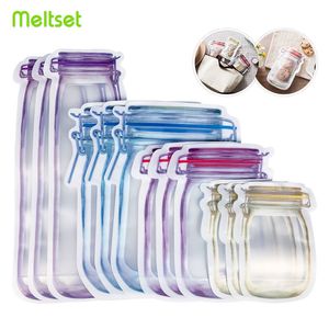 Food Storage Organization Sets Reusable Mason Jar Bottles Bags Nuts Candy  Waterproof Seal  Snacks Sand Zip Lock 230503