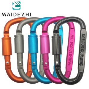 5 PCSCarabiners D-Typ-Hakenkarabiner Aluminium-Karabinerhaken mit Mutter Rucksackschlüsselhaken Wandercamp Outdoor-Kletterausrüstung Karabiner P230420