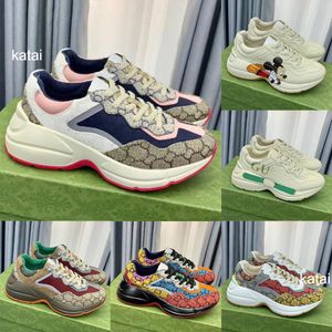 Designer rhyton sneakers in pelle scarpe piattaforma vintage da donna abbigliamento scarpa di lusso di lusso da uomo