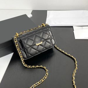 Womens Designer Telefonhållare Vanity Woc Bags Card Holder Wallet Gold Metal Hardware Matelasse Chain Crossbody Shoulder Handbags Caviar Leather/Lambskin Purse 16cm