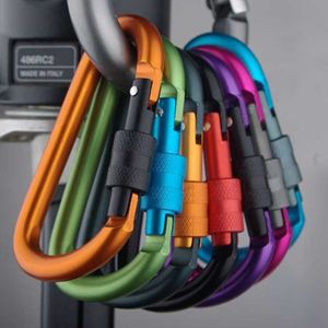 5 PCSCARABINERS 5PCS CARABINER CLIP SET SET Алюминиевый сплав Туристические крючки Рыбалка карбин Бак -Карибинер Ключевой держатель ключей Кемки Карабинер P230420