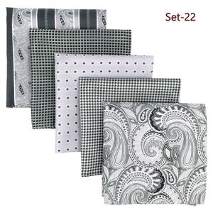 Handkerchiefs 5 Pieces Assorted Mens Pocket Square Silk Handkerchief Set Colorful Large Accessories Gift Party 230428