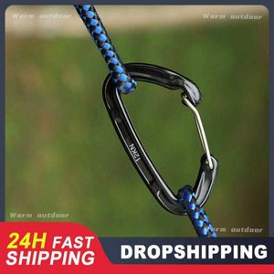 5 PCSCARABINERS D Formasäkerhetspänne Snabbhängande Hammock 12 kN Climbing Carabiner Hooks Auxiliary Buckle Clips Outdoor Camping Accessories P230420