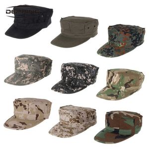 Utomhushattar Militärkamouflage Octagon Hat Army Ranger RipStop Soldier Cap Multifunktion Fiske Vandring Camping Training Hats Caps J230502