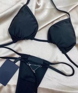 섹시한 여자 디자이너 수영복 여름 여자 비키니 패션 편지 인쇄 수영복과 거꾸로 삼각형 고품질 레이디 수영복 S-XL
