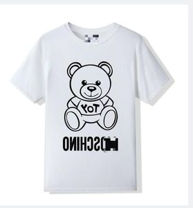 Moschin 2023 Дизайнерская высококлассная женская хлопчатобумажная футболка мужская и женская футболка для футболки с коротким рукавом.