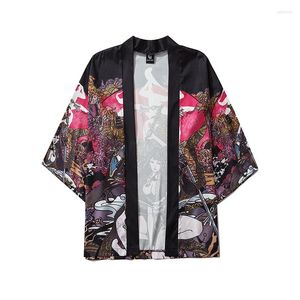 Etniska kläder 2023 Summer Beauty Samurai Traditionell Kimono Japanese Anime Clothes Cardigan Cosplay Men Women Yukata Kvinnlig skjorta Blus