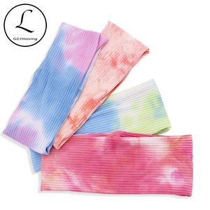 Headbands Mulheres com nervuras de algodão headbands 2020 Casual Multicolor tie dye Elastic Hairbands para senhoras de malha plana Headwear Acessórios de cabelo J230502