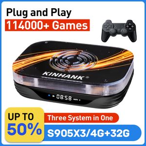 Jogadores de jogos portáteis Super Console X3 Plus Retro para PSP PS1 N64 DC 114000 S4K 8K HD TV Box Video Player Dual Wifi 230503