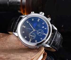 Men Designer High Quality Classic Watches Fashion Dial Master Automatic Quartz Movement Sapphire Leather Watch Band Luxury Wrist Watch