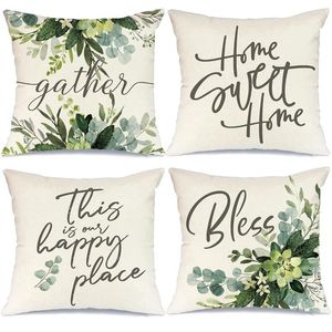 Pillow Case Set Of 4 Farmhouse Throw Pillows Pillowcase Spring Decorations Home Decor For Couch