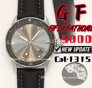 GF 5000 Fifty Fathoms Luxury Men's Watch 43.6mm Cal.1315 Mekanisk rörelse, svart keramik, titanfodral, 3C Super Luminous Gary